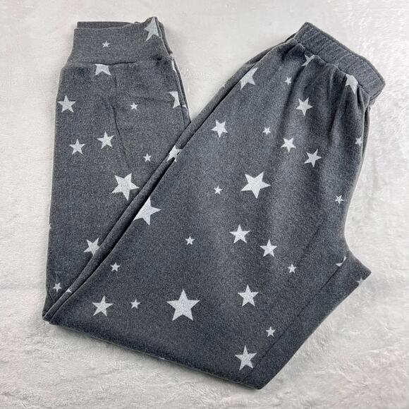 Paper Crane women’s gray Star Cozy Soft Pajama Pants Joggers sz Small NWT - Picture 1 of 5